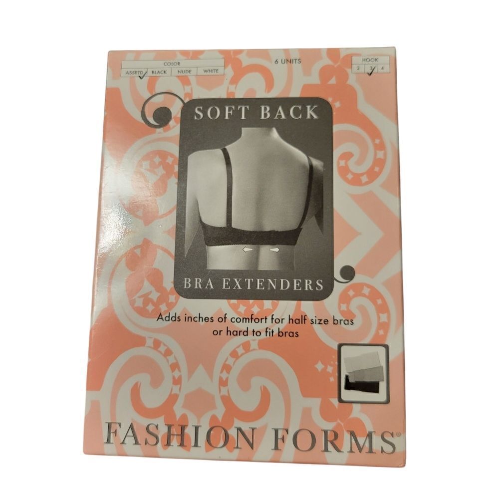 FASHION FORMS Soft back bra extenders 5 pack 3 hooks
